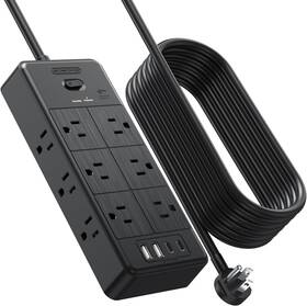 Hpp-12a2u2c-us Ntonpower 4000j Surge Protector Power Strip 10 Ft Cord Long 10ft Black