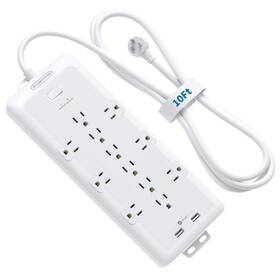 Lsk-12a2u-us-wh-3m Ntonpower 4000 Joules Surge Protector Power Strip 12 Widely Spaced Ac Outlets Overloa