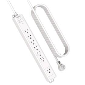 Lsk-7a-us-wh-4.6m Ntonpower Surge Protector Power Strip Flat Plug Long Cord 15 Ft Exte