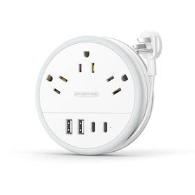 Nton-apo-3a2u2c-us-wh-1.22m Ntonpower Travel Power Strip Essentials Cruise 3 White