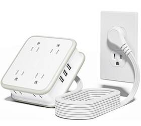 0099 Ntonpower O New Travel Power Strip With 8 Outlets 3 Usb Ports 6 Ft Extension Cord