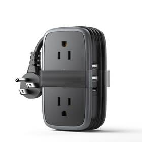 Osc-5a4u Ntonpower Travel Power Strip With Usb C Port Flat Plug Extension Cord 4 Outlets 3