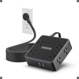 Spp-8a2u1c-us Ntonpower Black Power Strip Surge Protector 15 Ft 15ft