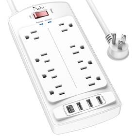 B0b18dl8q6 Nuetsa 6ft Surge Protector Power Strip Extension Cord With 8 Outlets And 4 Usb Port