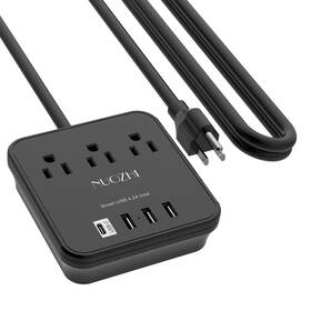 Zn-703 Nuozhi Cruise Essentials 10 Ft Power Strip With 3 Outlets And 4 Usb Ports 1 C