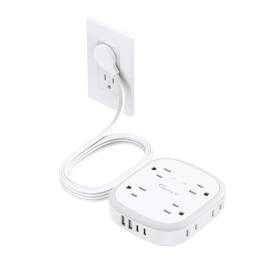 Nutict 728120948476 Power Strip With Usb C Flat Plug Surge Protector 8 Widely-spaced Outle