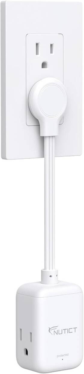 Nt-ec-na01 Nutict Short Extension Cord 6 Inch - 15a 3 Prong Power Outlet Extender With 900j Surge