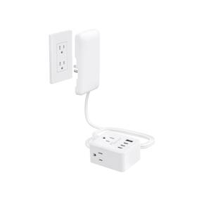 Nt-ps-na04 Nutict 3ft Short Extension Cord With Outlet Cover Flat Plug Power Strip 3 Outl