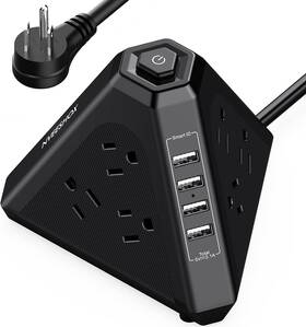 Nveeshox 744759839688 Power Strip Surge Protector Tower 3-side Triangle Outlet With 9 Ac Multiple Out