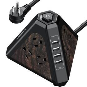 Hu-xi-40 Nveeshox Power Strip Tower Surge Protector With 9 Ac Multiple Outlets And 4
