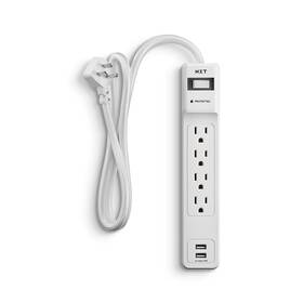 Nx54310 Nxt Technologies 4-outlet 2 Usb Surge Protector 3ft Cord 600 Joules