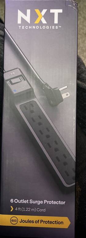 Nx54313 Nxt Technologies 6-outlet Surge Protector 4ft Cord 600 Joules