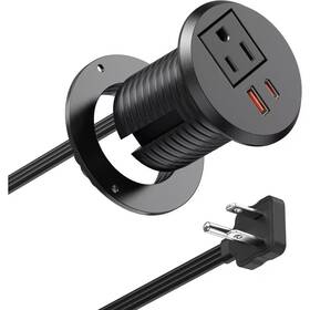 Objlgev 313030782793 6ft Cord 2-outlet 2 Usb-a Ports 1 Usb-c Port Surge Protector With 30-watt Usb C