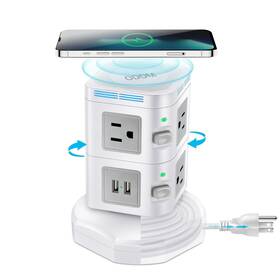 Psw-gw-2 Odom Power Strips Surge Protector 1800j Strip Tower With 15w Wireless