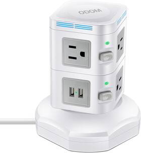 Psw-gw-n2 Odom Power Strip Tower No Wireless 1800j Surge Protector 6 Ac Outlets 4 Usb
