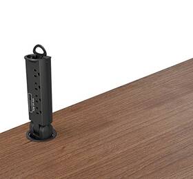 Osf1000blk Officesource 4-outlet 2-usb Pull Out Table Desk Power Grommet - New