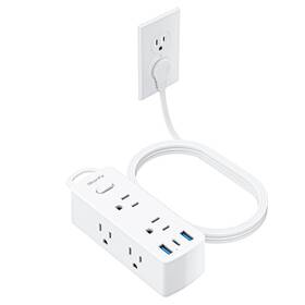 Olcorife 69eea63e7ff18be2d28a28d5 Power Strip Surge Protector Ultra Thin Flat Plug Extension Cord 5ft 6 Outlets 3