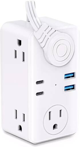 Olcorife 711181777123 Cruise Ship Essentials Travel Power Strip With 3ft Retractable Extension Cord