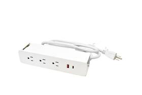 Ome005 Omni Me005 Desktop Clamp Power Strip 3 Outlets Usb-a Usb-c Ul Listed White