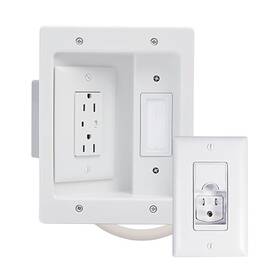On-q 804428434436 Legrand - Onq In Wall Tv Power Kit Outlet Box Supports 5.1 Speaker System