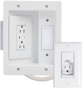 Cps306w-v1 On-q Cps306wv1 Onq White 5.1 Legrand Cable Management Recessed Wall Tv Power Kit