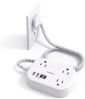 One Beat 313092256294 Cruise Essentials 2026 Travel Power Strip With Usb C Flat Plug Extensio