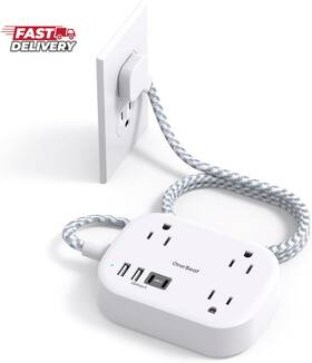 One Beat 445042031057 Cruise Essentials 2025 Travel Power Strip With Usb C Flat Plug Extensio