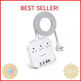 22.5w One Beat 689790973468 Power Strip With Usb C 3 Outlets 4 Ports 22.5w/4.5a Desktop Char