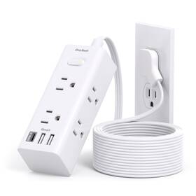 68a48bca680c761576dd1ca7 One Beat 10ft Extension Cord With Multiple Outlets Flat Plug Power Strip Surge
