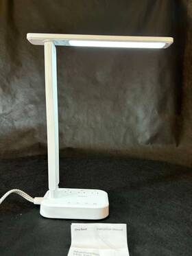 One Beat 711181225105 Led Desk Lamp Power Strip 5ft Extension Cord 3 Outlets 4 Usb Ports 2 Usbc
