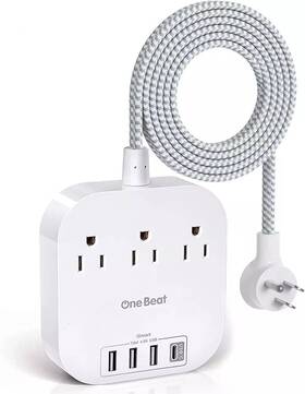 22.5w One Beat 744759447074 Power Strip With Usb C 3 Outlets 4 Ports 22.5w/4.5a Desktop Charging Stat