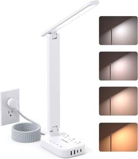 Ob3ldc2l One Beat Dorm Room Essentials For Girls Pink Power Strip With Led Desk 10 Ft White