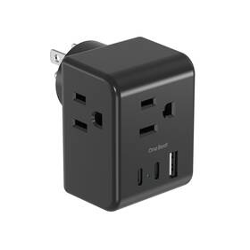 Ob3w3cusc2b One Beat Multi Plug Outlet Extender Power Strip Non Surge Protector 3ac 1u2c Black