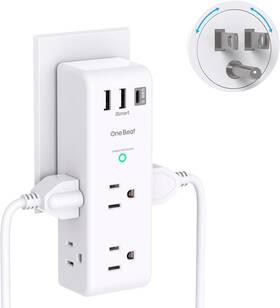 Ob3w6 One Beat Surge Protector Outlet Extender - With Rotating Plug 6 Ac Multi Wit
