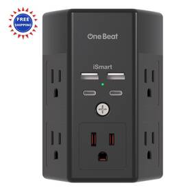Ob5w4c2b One Beat Multi Plug Outlet Surge Protector 5 Extender 4 Usb Ports 2 C Wall
