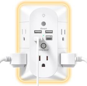 Ob5w4y One Beat Outlet Extender With Night Light Surge Protector Power Strip 5 Splitte
