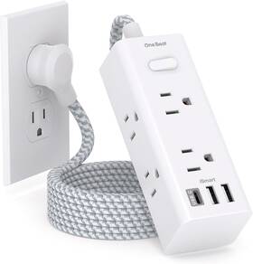 Ob6w3c One Beat Power Strip Surge Protector - 6 Widely Outlets With 3 Usb Ports 1 C 3-sid