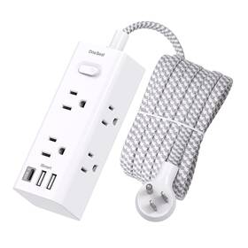 Ob6w3cl One Beat 10 Ft Power Strip Surge Protector Extension Cord With 6 Widely Outlets 3 Usb