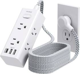 Ob6w3cm One Beat 15 Ft Power Strip Surge Protector Extension Cord With 6 Widely 15ft White