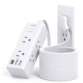 Ob6w3cr6 One Beat 20ft Extension Cord With Multiple Outlets Flat Plug Power Strip Surge Protec