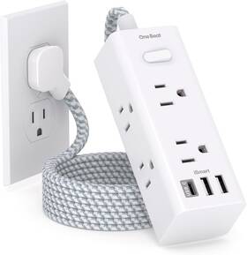 Ob6w3cst One Beat Power Strip Surge Protector - 6 Widely Outlets 3 Usb 6ft White