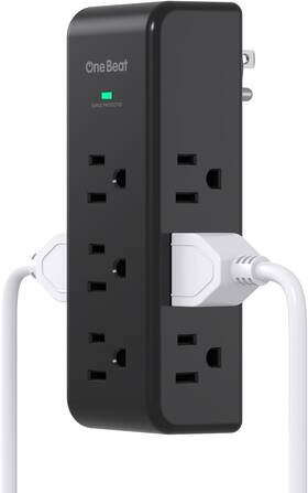 Ob9acb One Beat Surge Protector Outlet Extender With Rotating Plug 9 Ac Multi 1 Pack Black
