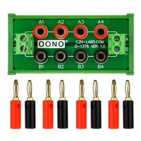 D-1376t Oono Din Rail Mount 2 X 4 Position Banana Jack Distribution Module Dc Power Strip