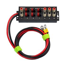 F-1048 Oono Wired Banana Jack And Power Pole 10 Outlet Dc Distribution Strip Box