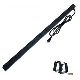 Opentron 619011982566 9 Black Verticle Outlets 6 Feet Power Cord Heavy Duty Metal Surge Pr