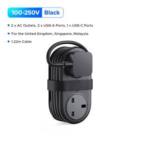 Orico 941788883949 Travel Power Strip With Usb Ports Type C Flat Plug Extension Cord
