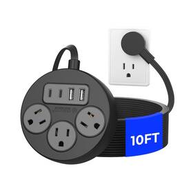 Orico 942227104076 Extension Cord 10 Ft With Usb C Ports Power Strip 3 Outlets 4