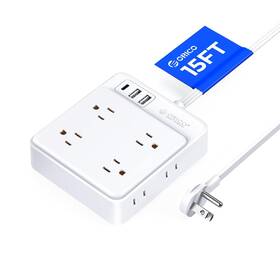Orico 942227107305 Extension Cord Flat With 8 Outlets 3 Usb Ports 1 C U
