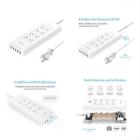 Hpc8a5uv1whus Orico Power Strip Surge Protector With Usb Charger Cord
