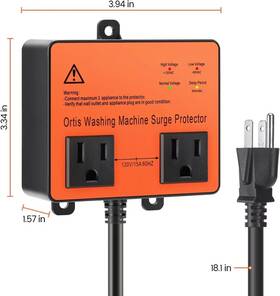 Hwsp-01 Ortis Refrigerator Surge Protector Double Outlet Voltage For Home Applianc